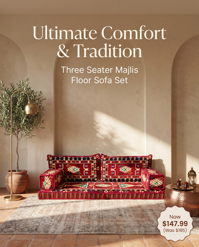 Three seater majlis floor sofa - three,