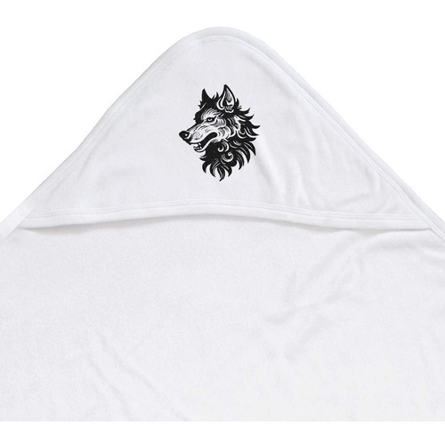Tribal wolf head baby hooded - wolf, head'