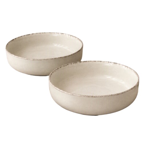 Stoneware bowls white set - bowls,