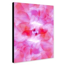 Pink Flower Leaves Abstract Wall Art - Canvas Wall Art Framed Print