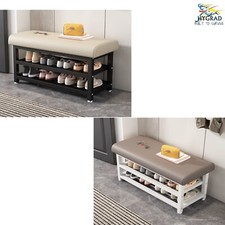 Metal Shoe Bench with Storage