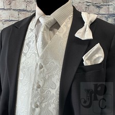 WHITE XS -6XL Paisley Tuxedo