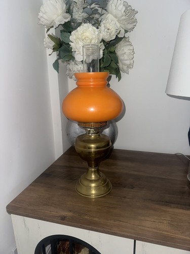 Brass duplex oil lamp with - oil,