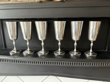6x Angulo Spain Silver Plated Goblets – Vintage Spanish Wine Cups