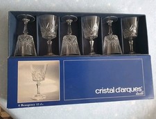 6 Cristal D`Arques Chantilly Taille Beaugency Water Goblets Made in France