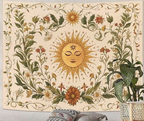 Boho floral sun mandala - mandala, wall