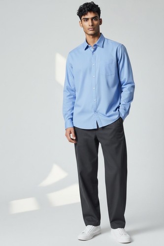Mens shirt long sleeves - shirt, black