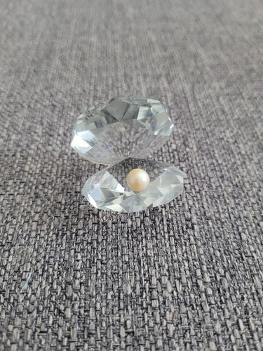 Crystal clam shell with pearl - shell,