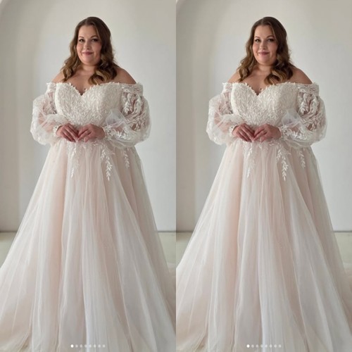 Plus size champagne wedding - size,