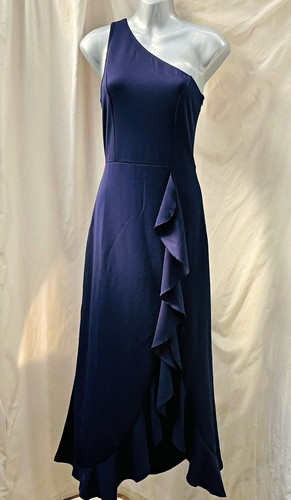 Navy one shoulder asymmetric - navy,