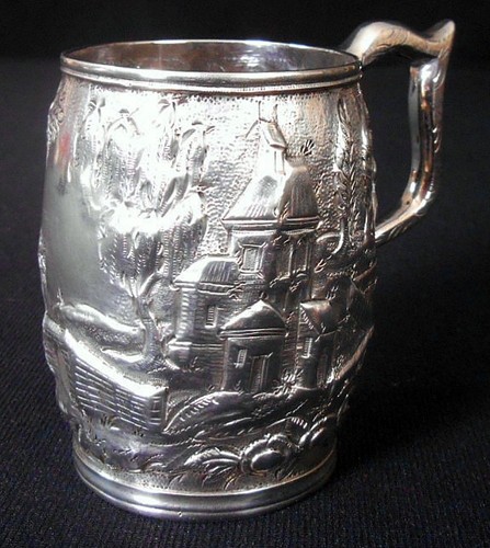 Solid silver child mug - a, child's