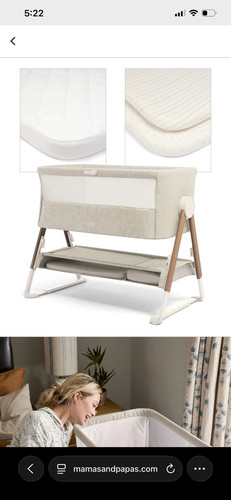 Mamas papas lua bedside crib - mamas,