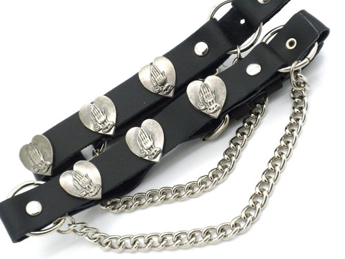 Black leather boot - boot, straps