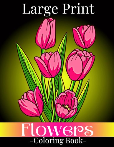 Large print flowers - large,