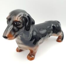 Large Beswick Dachshund Dog ~ 23.5cm Long. Standing Black Tan C 1940s 50s