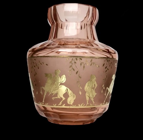 Bohemian cameo glass - vase, rose