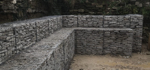 Natural gabion facing - natural,