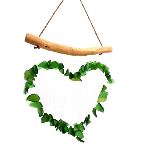 Green love heart recycled - green,