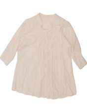 VINTAGE Womens 3/4 Sleeve Shirt Blouse UK 16 Large White BM07