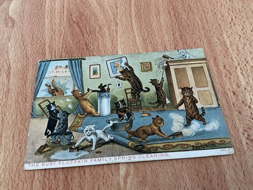 Vintage louis wain postcard - vintage,