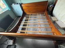 Solid Mahogany Sleigh Bed - Super King Size