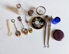 Mixed Lot Collectables Glass/Silver, Compacts, Souvenir Spoons, Caithness Spoon