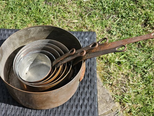 Set antique french copper - of, 6