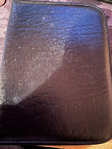 Black leather writing case - black,