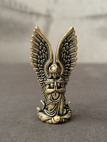 Solid brass praying angel - brass,