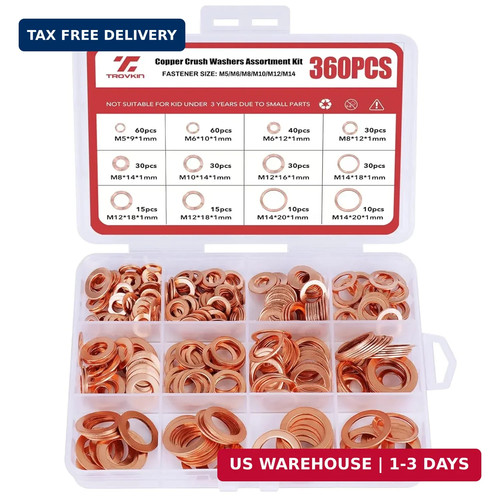 360 pcs copper washers - pcs,