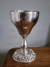 A set of 6 Antique Barker Ellis Silver Plated Wine Goblets