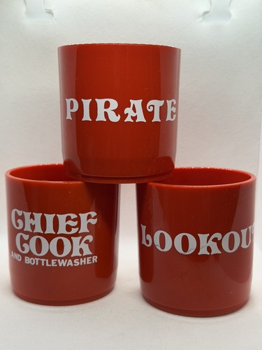 Nautical mugs red plastic - 3,
