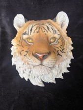 Resin Tiger Head ~ Wall Mount Hanging Sculpture Home Decor 3D Statue