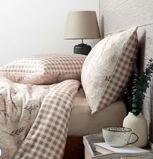 Cozee Home Reversible Floral Gingham Velvetsoft 4 Piece Duvet Set King New 