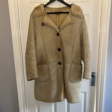 Small Natural Vintage Sheepskin Coat By Antartex Loch Lomond