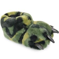 KIDS ARMY CAMO CLAW SLIPPERS JUNIOR BOYS GIRLS UK 9-3 CAMOUFLAGE MONSTER FEET