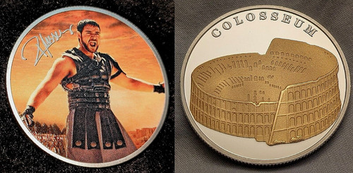 Gladiator gold silver coin - gold,