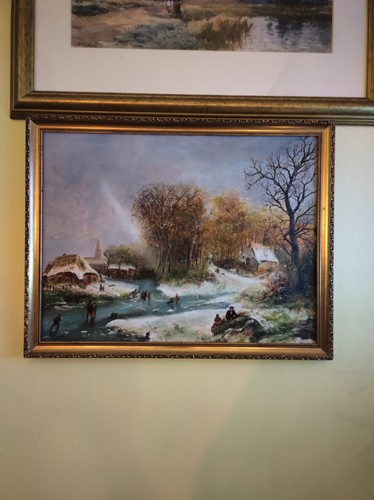 Antique oil canvas rural - antique, on