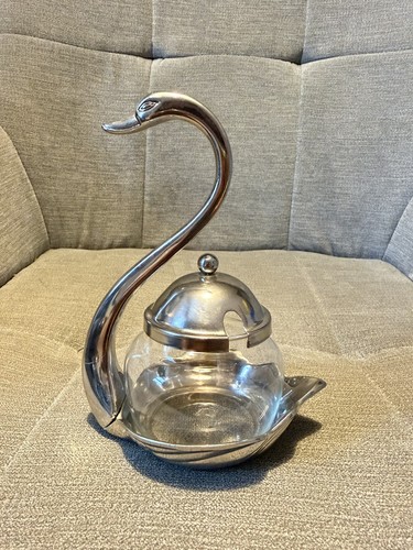 Vintage swan covered metal - vintage,