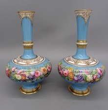 Stunningly Beautiful Pair of Mid 19th Century Sevres Vases - Dated 1851