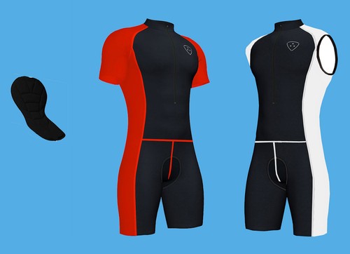 Cycling skin suit - padded, high