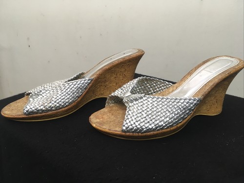 Capri silver cork wedge - wedge, slip