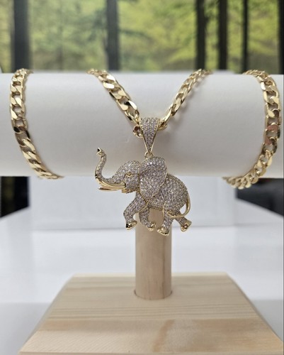 9ct gold elephant pendant - xp,