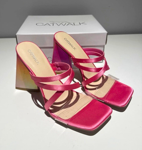 Catwalk pink square toe wedge - catwalk,