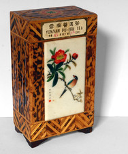 Vintage Bamboo Tea Box with