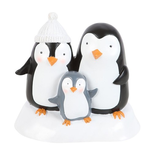 Penguin family resin ornament - family,