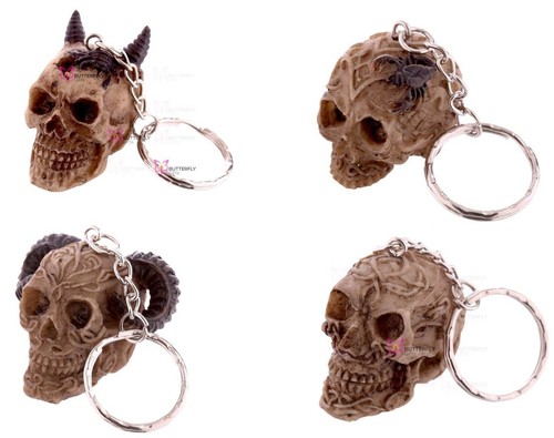 Gothic skull novelty keyring - gothic,