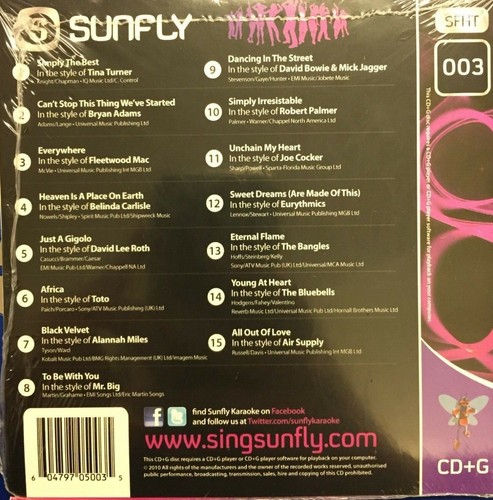 Sunfly karaoke hot trax vol - hot,