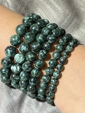 Seraphinite Serafinite 9mm Healing Stone Gemstone Natural Stone Chakra Jewelry