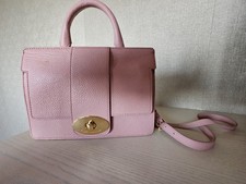 Russell Bromley Pink Leather Cross body handbag with top handle and long strap